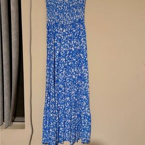 Zesica Blue Floral Maxi Dress